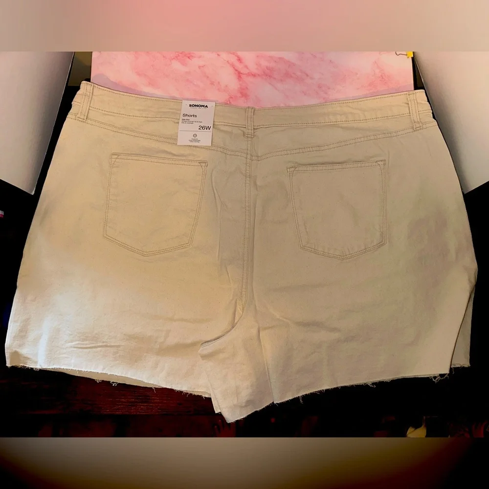 Cream Sonoma Good For Life Plus Size 26W Shorts Premium High-Waisted Denim…NWT - Picture 7 of 10